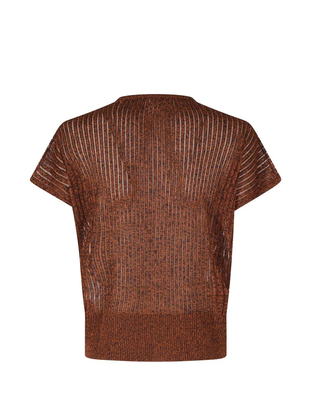 Cardigan a maniche corte a coste trasparenti 261FXA37042 55 COCCIO MORO ROBERTO COLLINA 