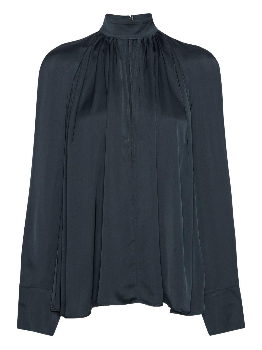Satin Bow Shirt Dark Blue 1151102318 2318 SKY CAPTAIN ROTATE 