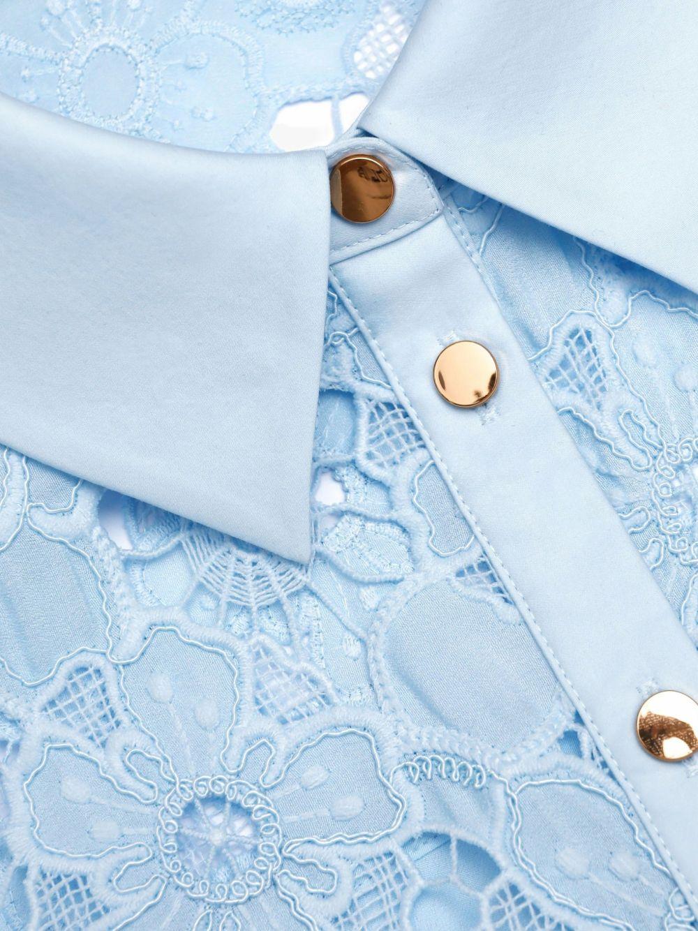 Abito Midi in Pizzo Floreale con Colletto AC26024MBL BLUE SELF-PORTRAIT 