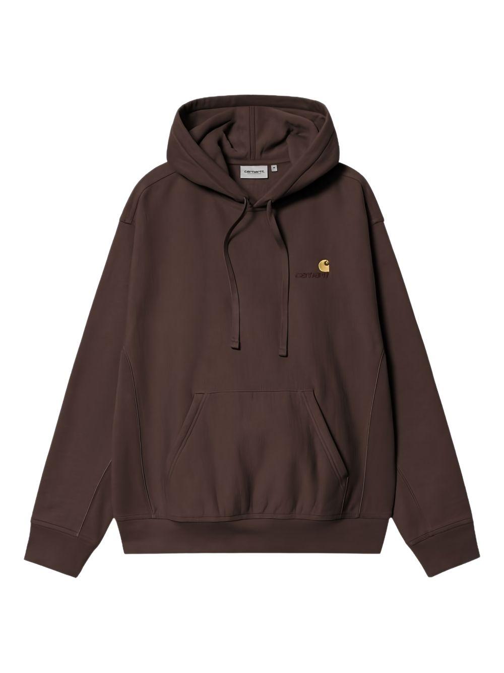 Hooded American Script Sweatshirt I028279 33HXX PALISANDER CARHARTT WIP 
