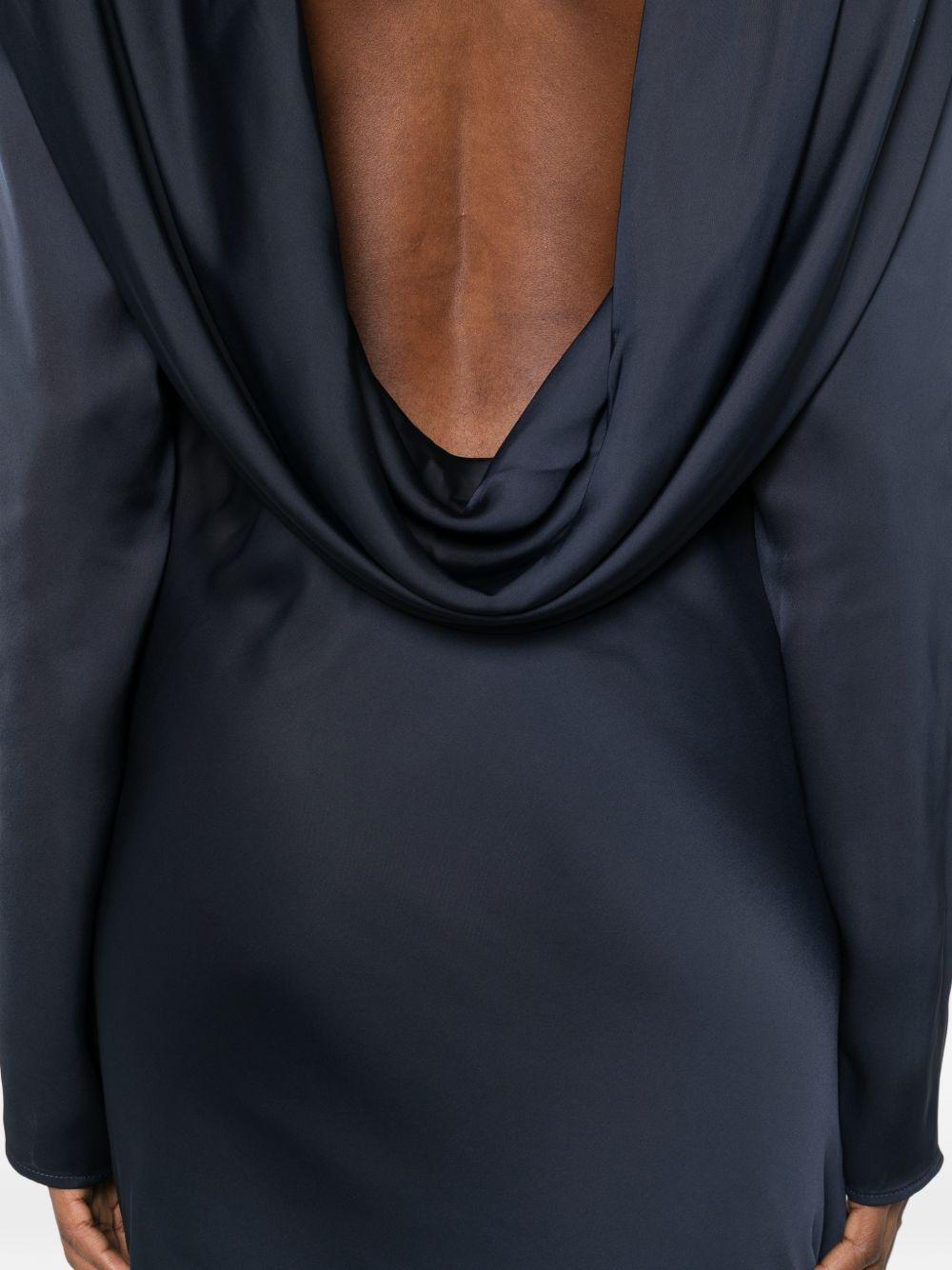 Satin Maxi Drapy Dress Dark Blue 1154392318 2318 SKY CAPTAIN ROTATE 