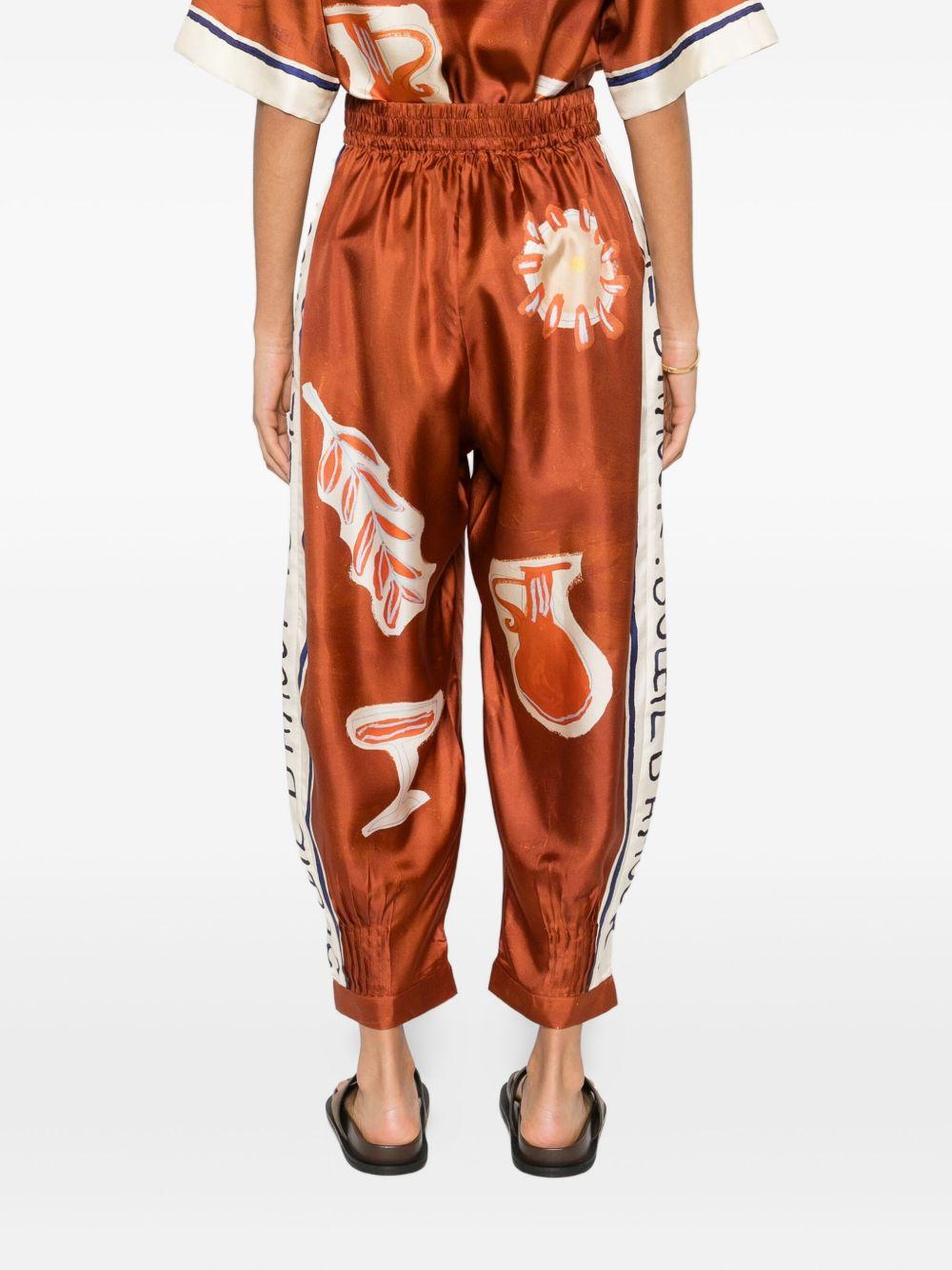 Pantaloni Soleil D'amour in seta 6319P RUST ALEMAIS 