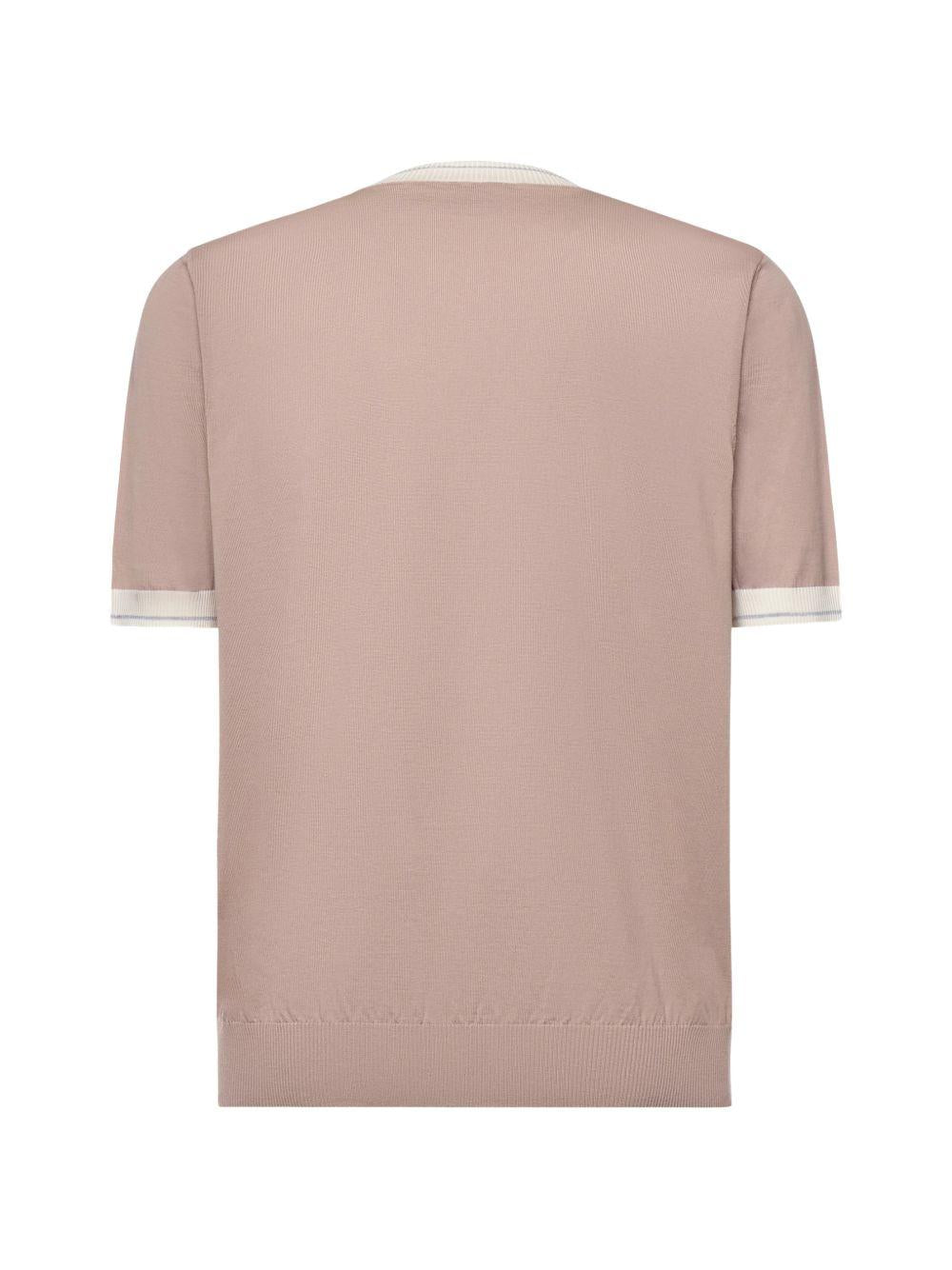 Maglia girocollo in cotone M76MAGM19MAG0M013 260113 CIPRIA BIANCO GRIGIO ELEVENTY 