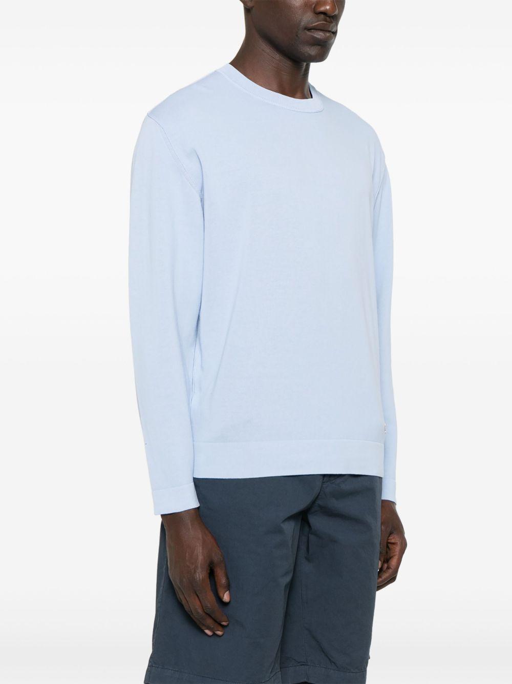 Cotton Crepe Crewneck Lens Knit 18CMKN089A006323O 814 CERULEAN CP COMPANY 