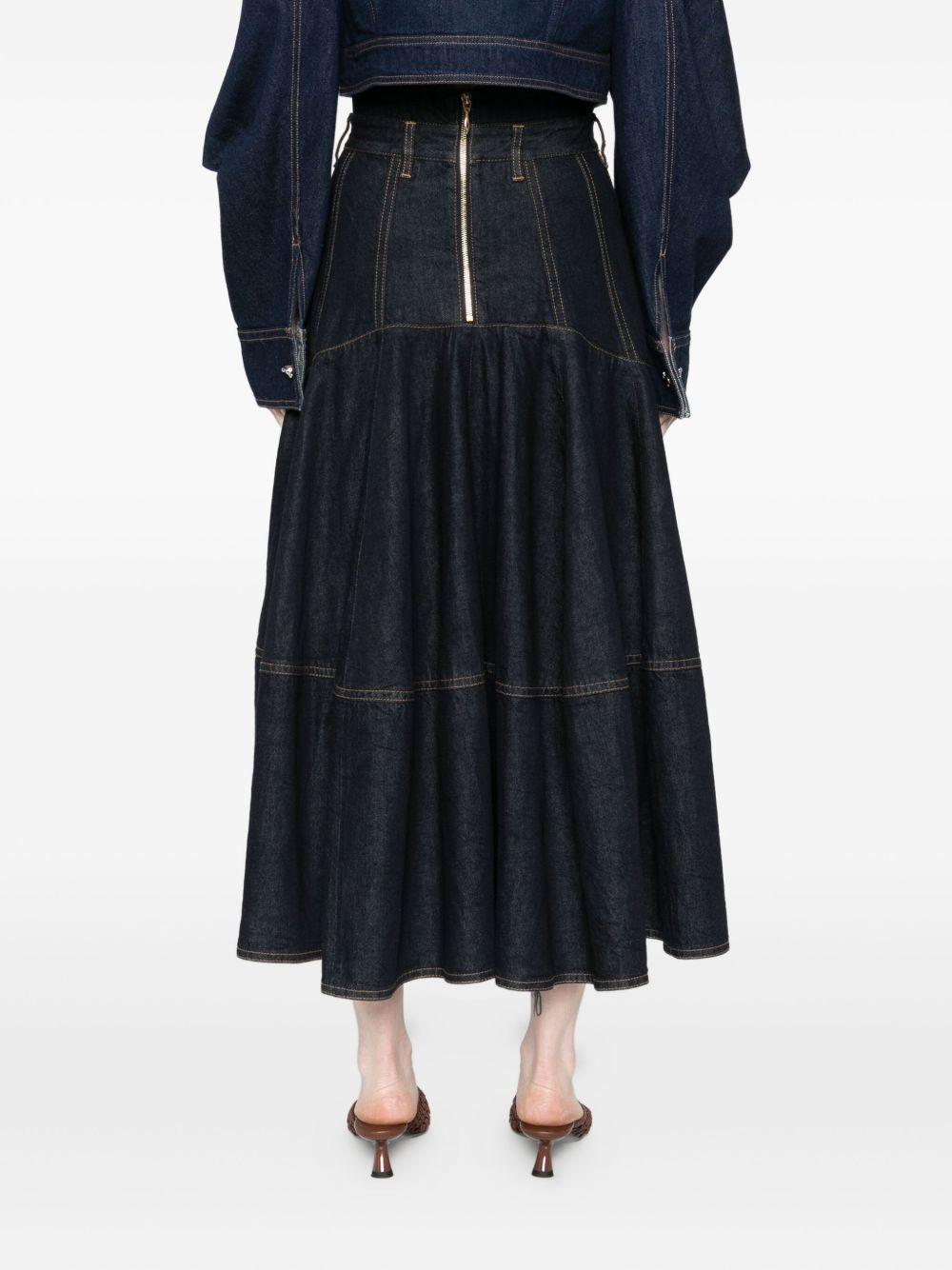 Gonna Midi in Denim Hypnotic 4653SF251 NIGHT SKY ZIMMERMANN 