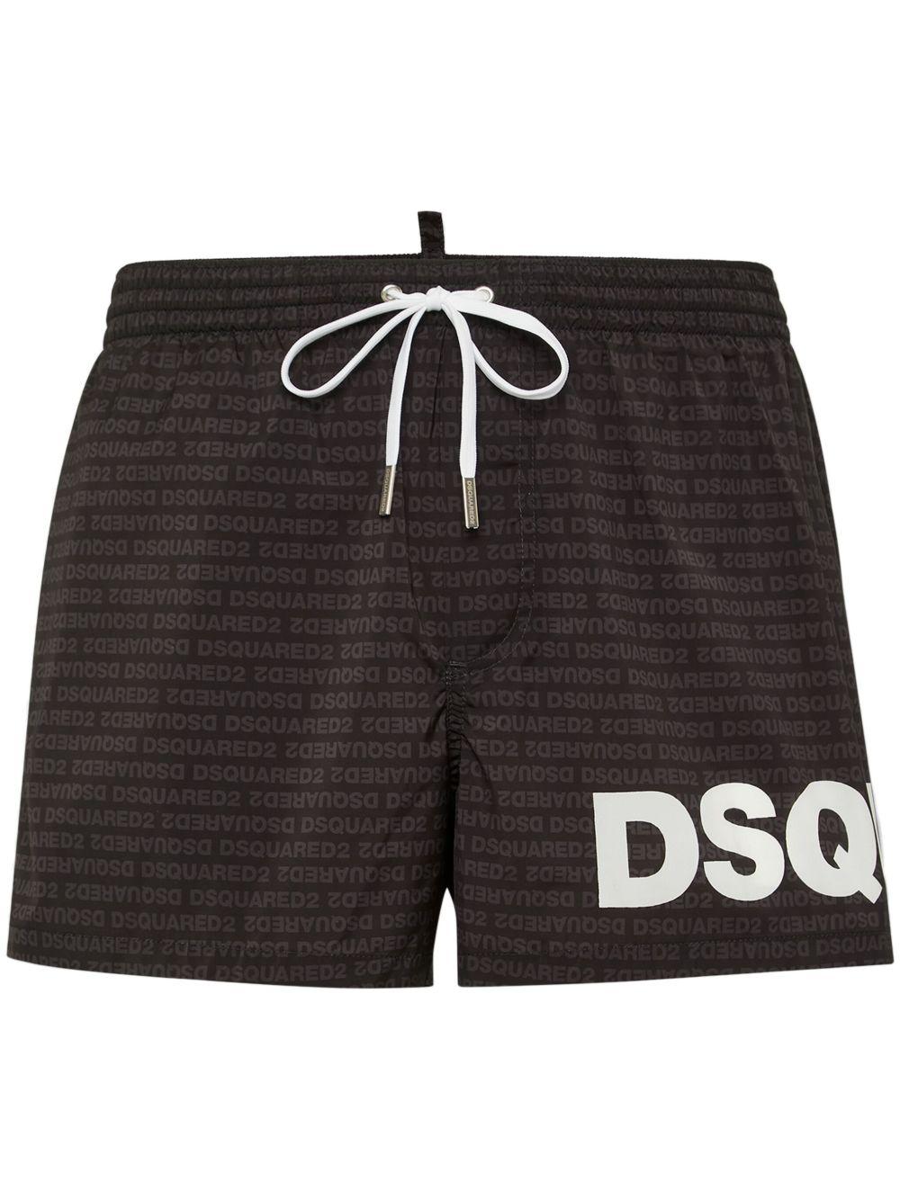 Swim boxer midi D7B5C5950 010 BLACK WHITE DSQUARED2 