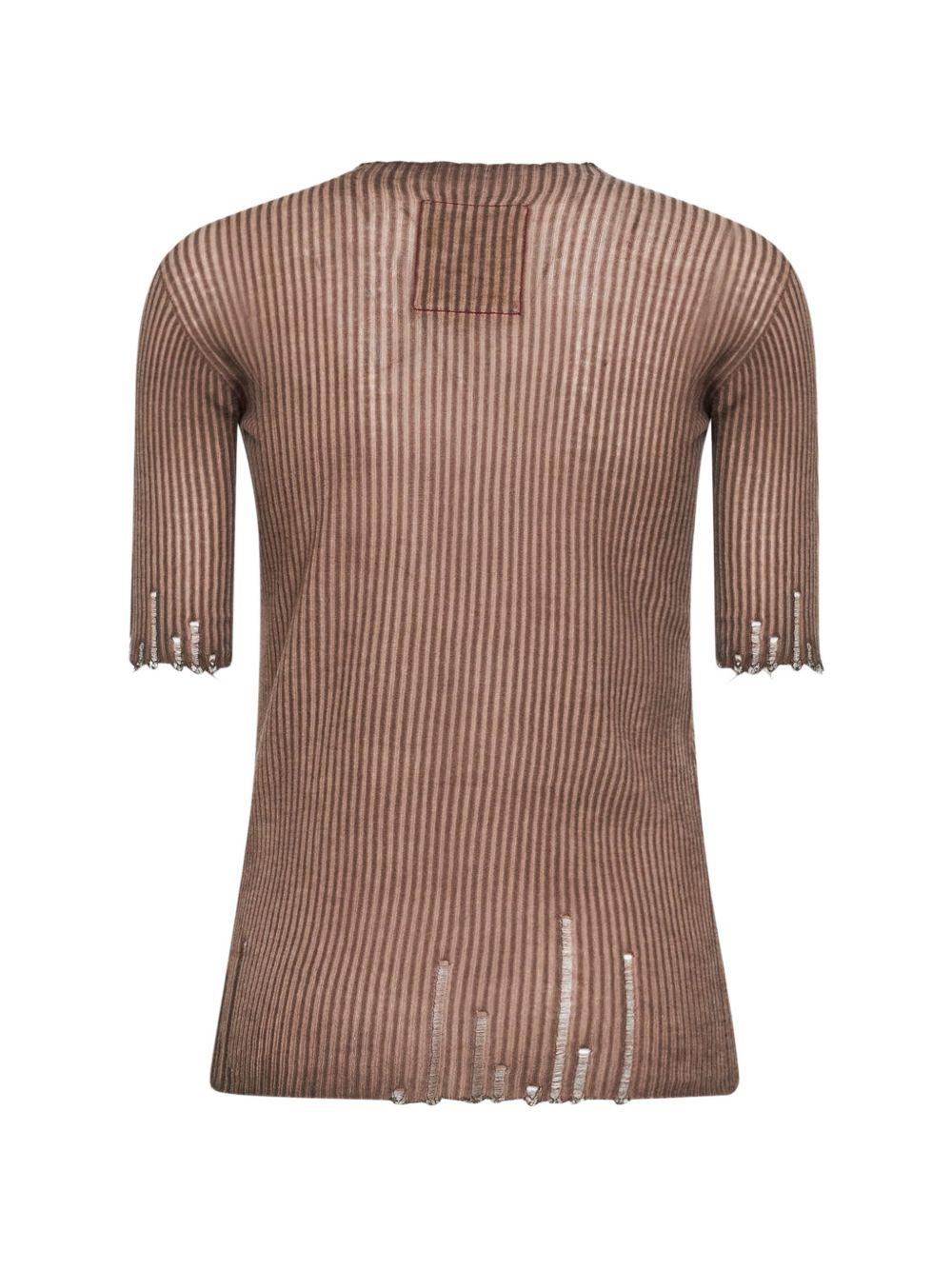 Ribbed T-Shirt UK7113 UW600 BROWN UMA WANG 