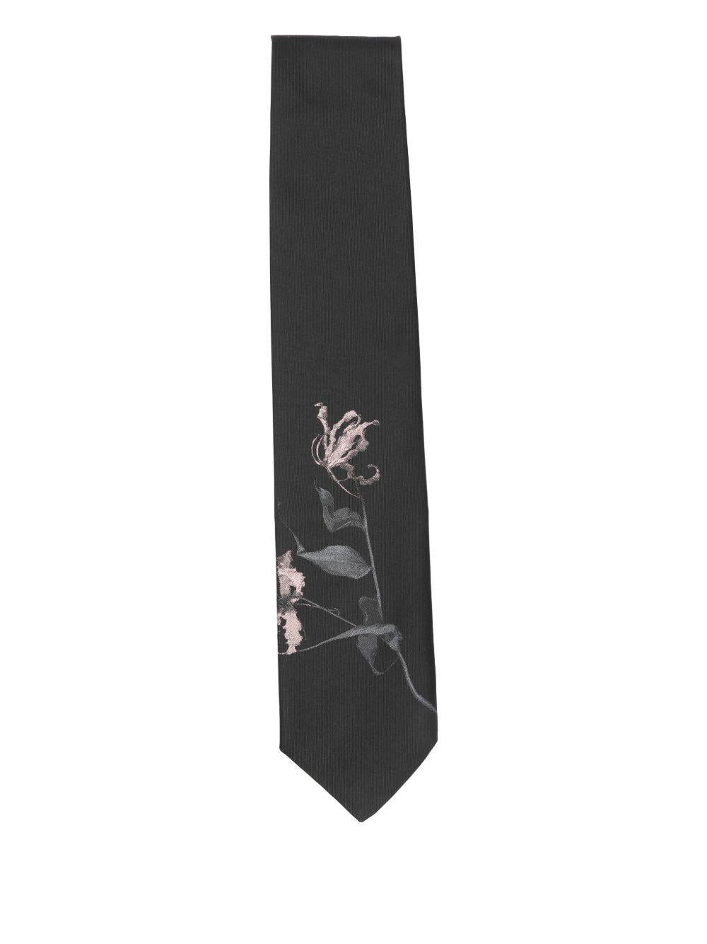 Printed Silk Tie<BR/> TIE102Q2906 300 BLUSH DRIES VAN NOTEN 