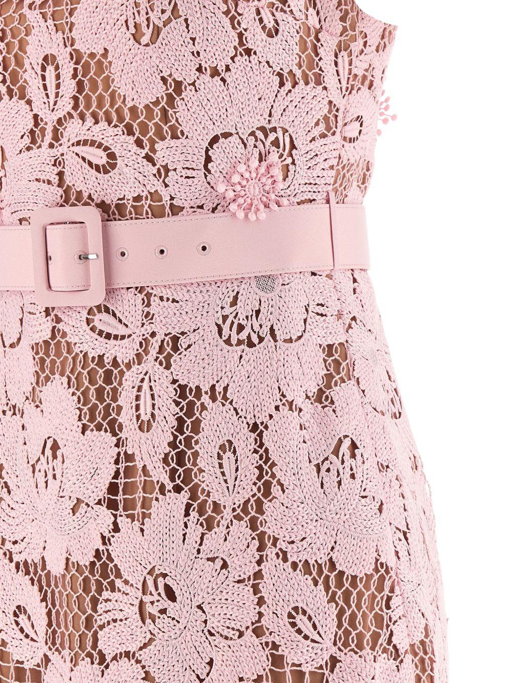 Pink Crochet Lace Midi Dress SS26007MAP PINK SELF-PORTRAIT 