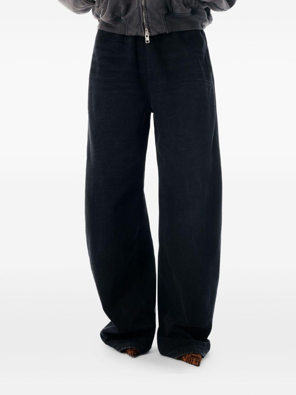 Pantaloni Sportivi in Denim Spazzolato Nero 4DC4254887 020A FADED BLACK ALEXANDER WANG 