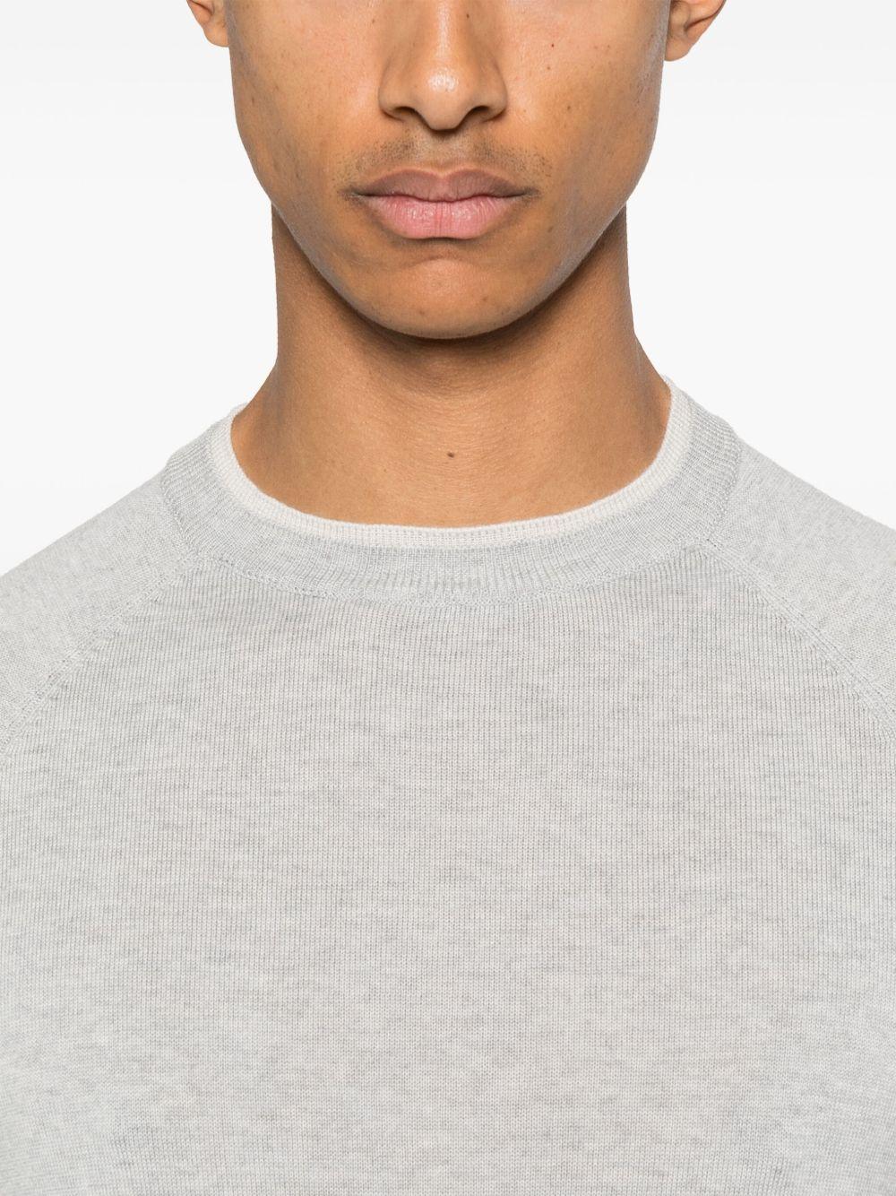 Maglione con finitura a contrasto L76MAGL79MAG0L029 13N02 GRIGIO CHIARO SABBIA ELEVENTY 