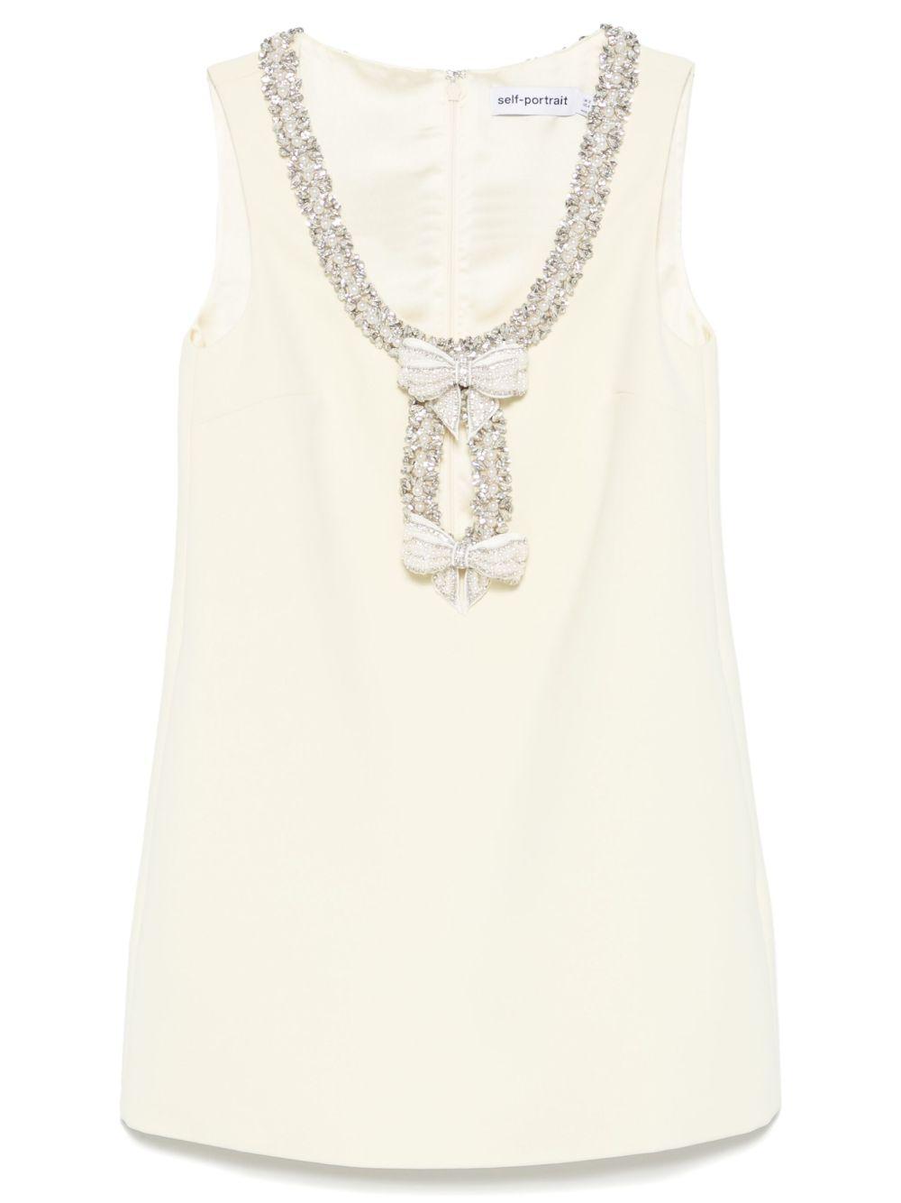 Crepe bow-detail mini dress SS25075SY YELLOW SELF-PORTRAIT 