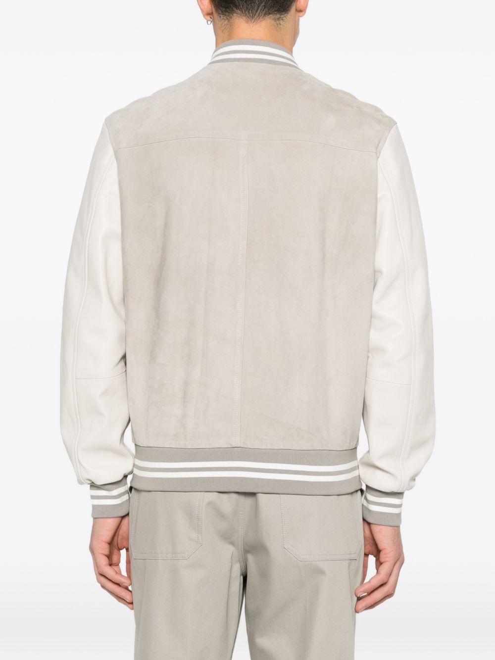 Bomber In Pelle Bicolore M75GBTM23PEL0M025 0700 VERDE AVORIO ELEVENTY 