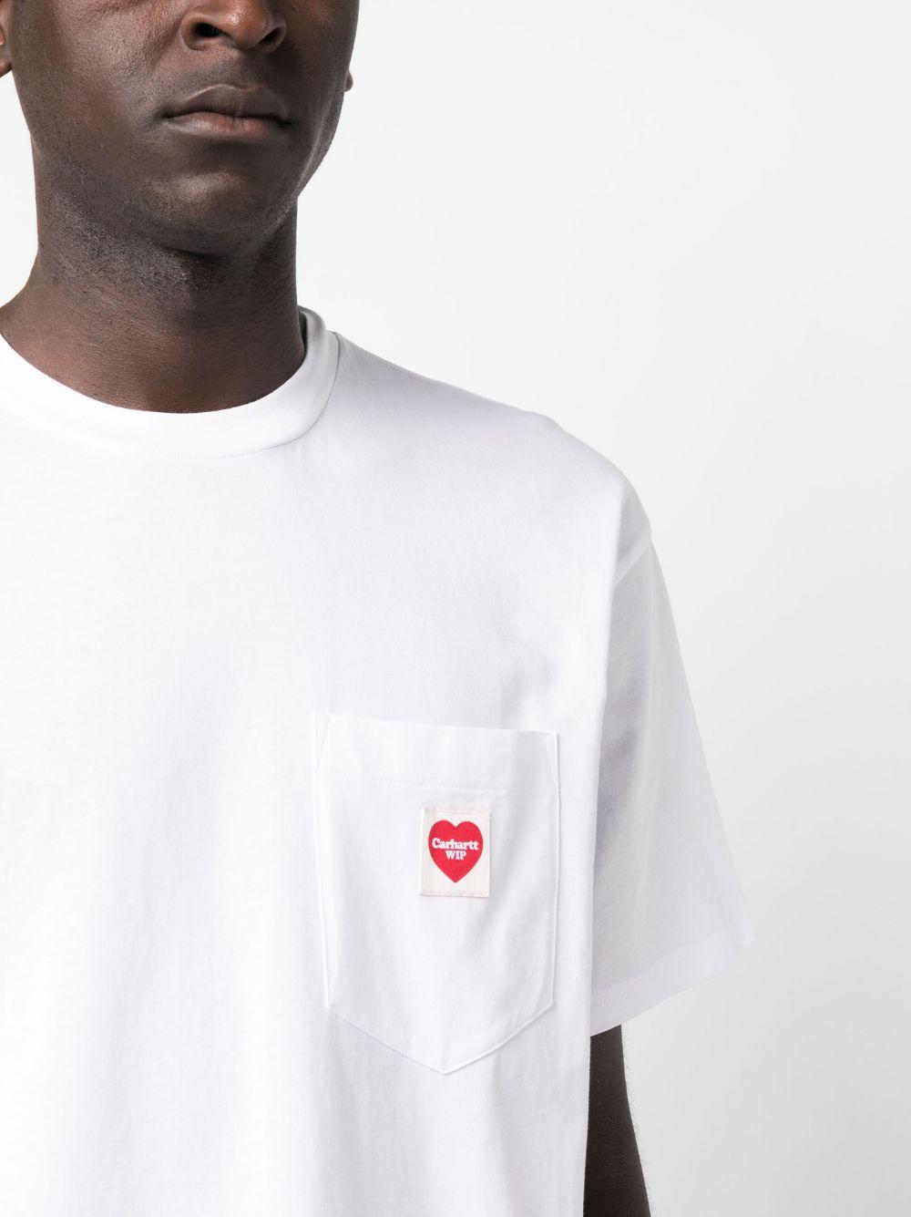 T-Shirt S/S Pocket Heart I032128 1WZXX WHITE RED CARHARTT WIP 