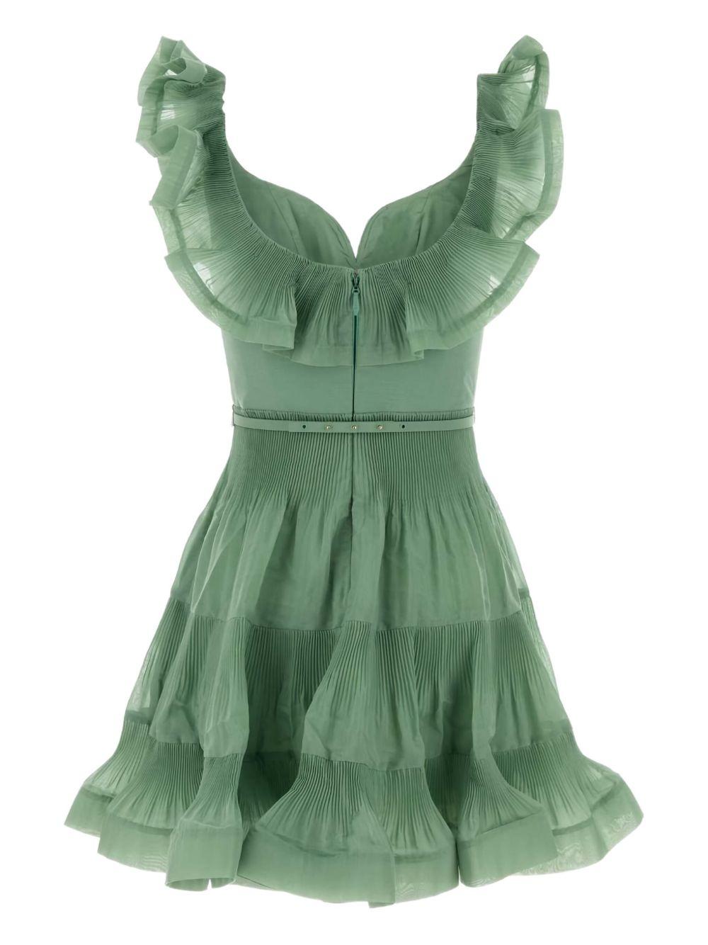 Pleated Frill Mini Dress 2479DF25R EUCALYPTUS ZIMMERMANN 