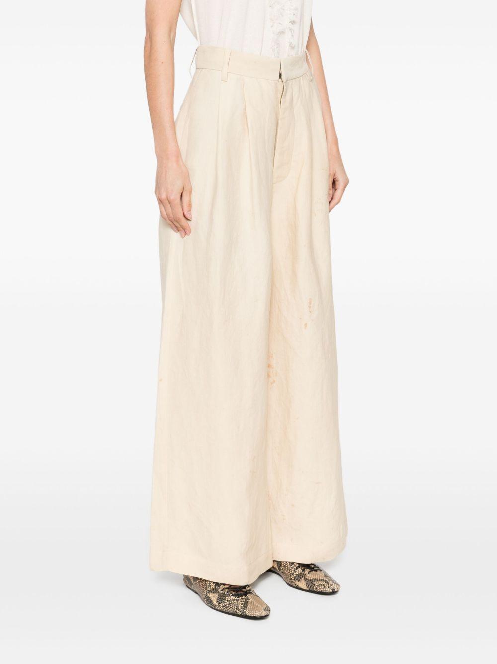 Pantaloni con dettagli a pieghe UW3016 UW200 TAN UMA WANG 