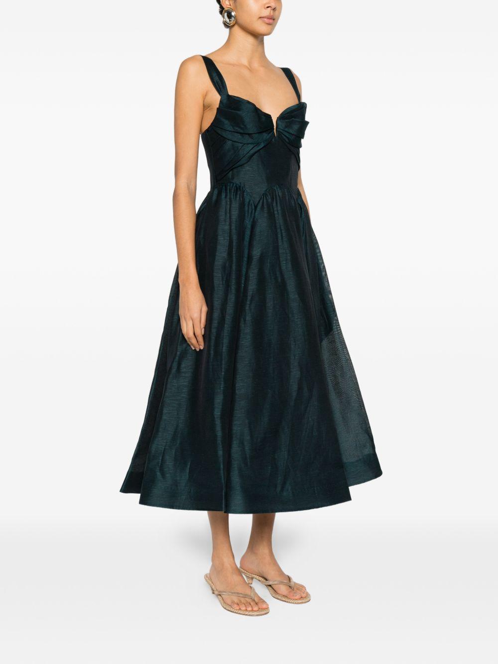 Pleated straps dress 6847DC261 TEAL ZIMMERMANN 