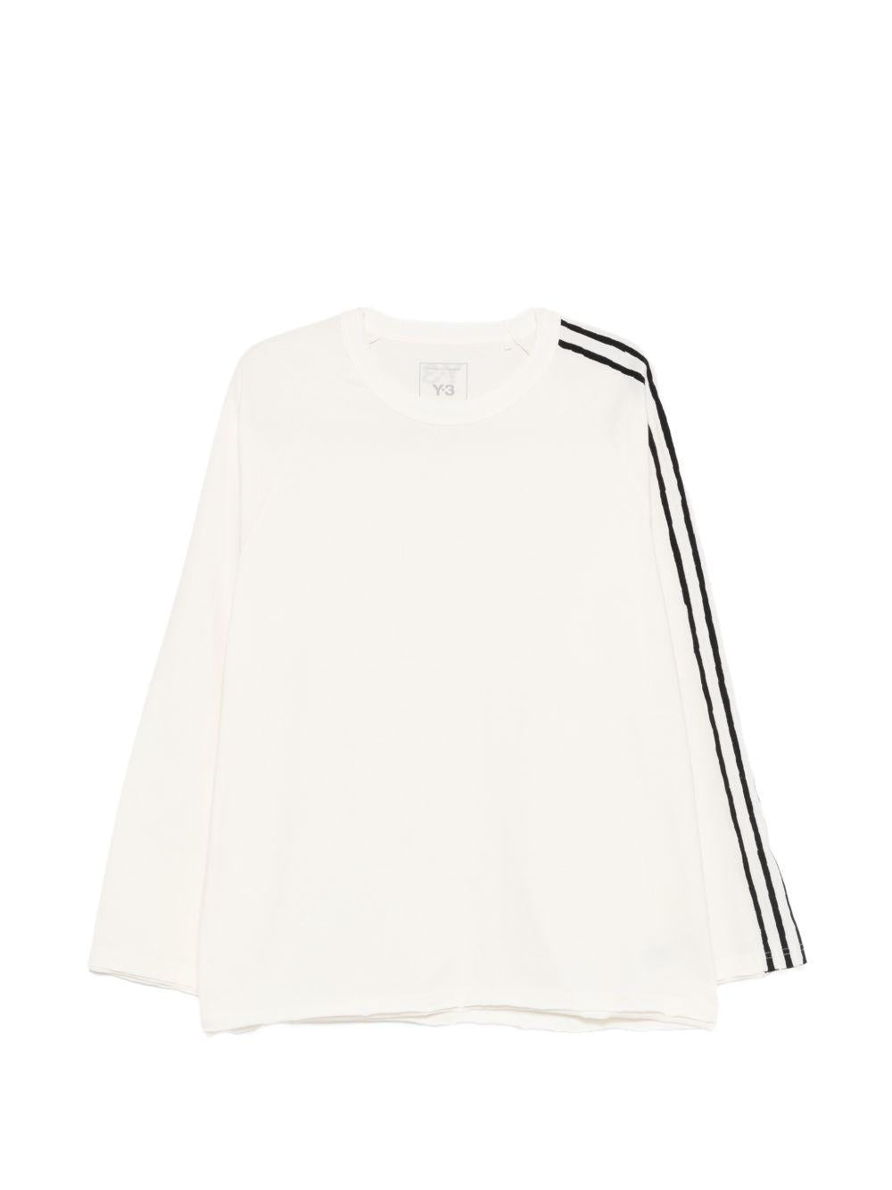 Raw Edge 3 Stripes Long Sleeve T-Shirt KS9747 WHITE Y-3 