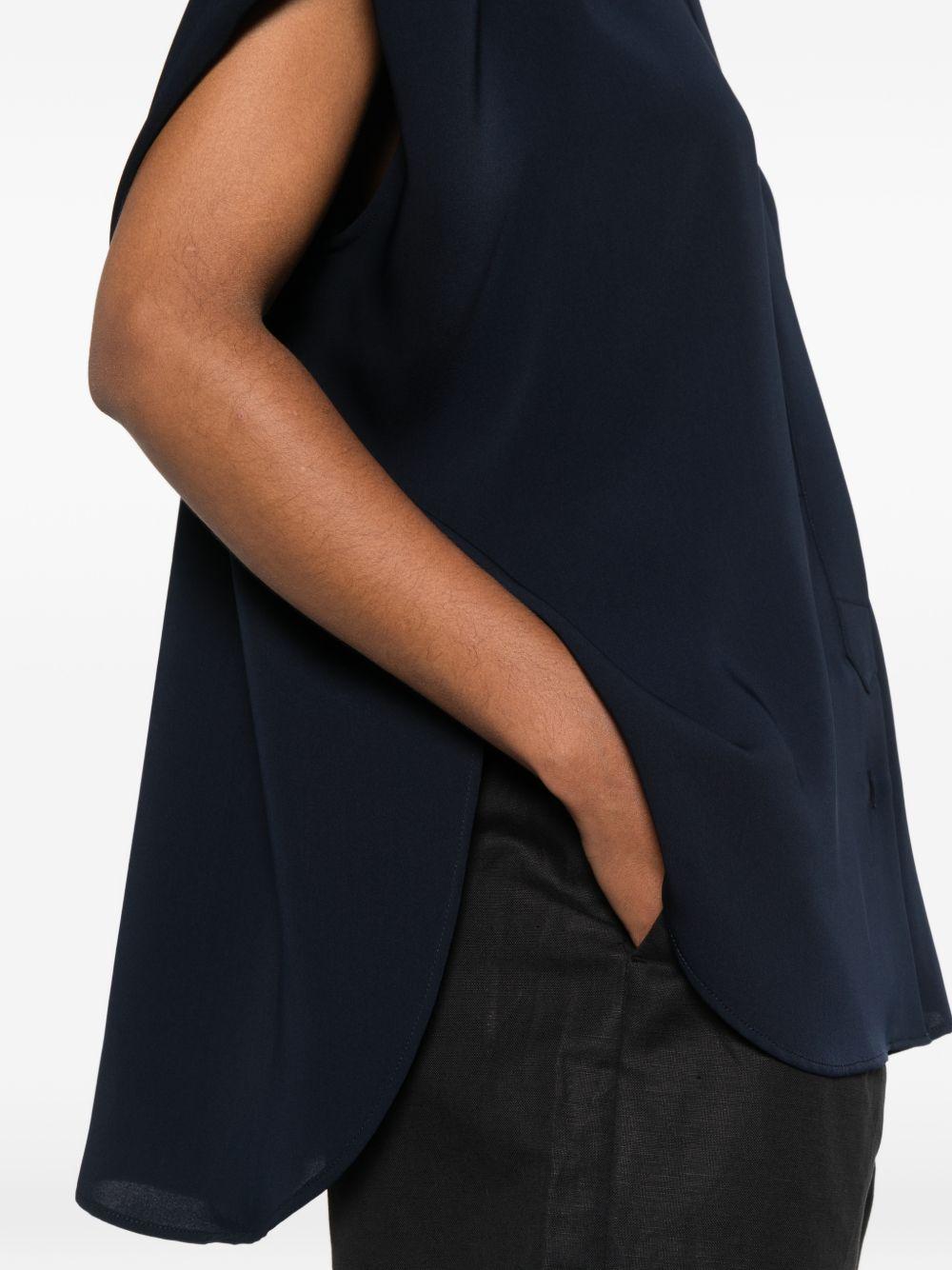TOP IN LIGHT CRÊPE BL000045D12875S 9200 BLUE NAVY HERNO 