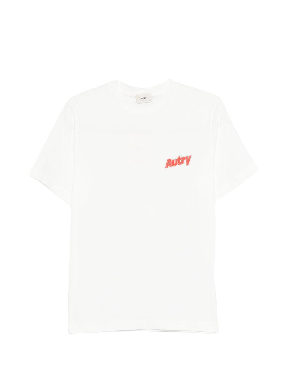 T-shirt in cotone con doppio logo uomo TSPM045W JERSEY WHITE AUTRY 