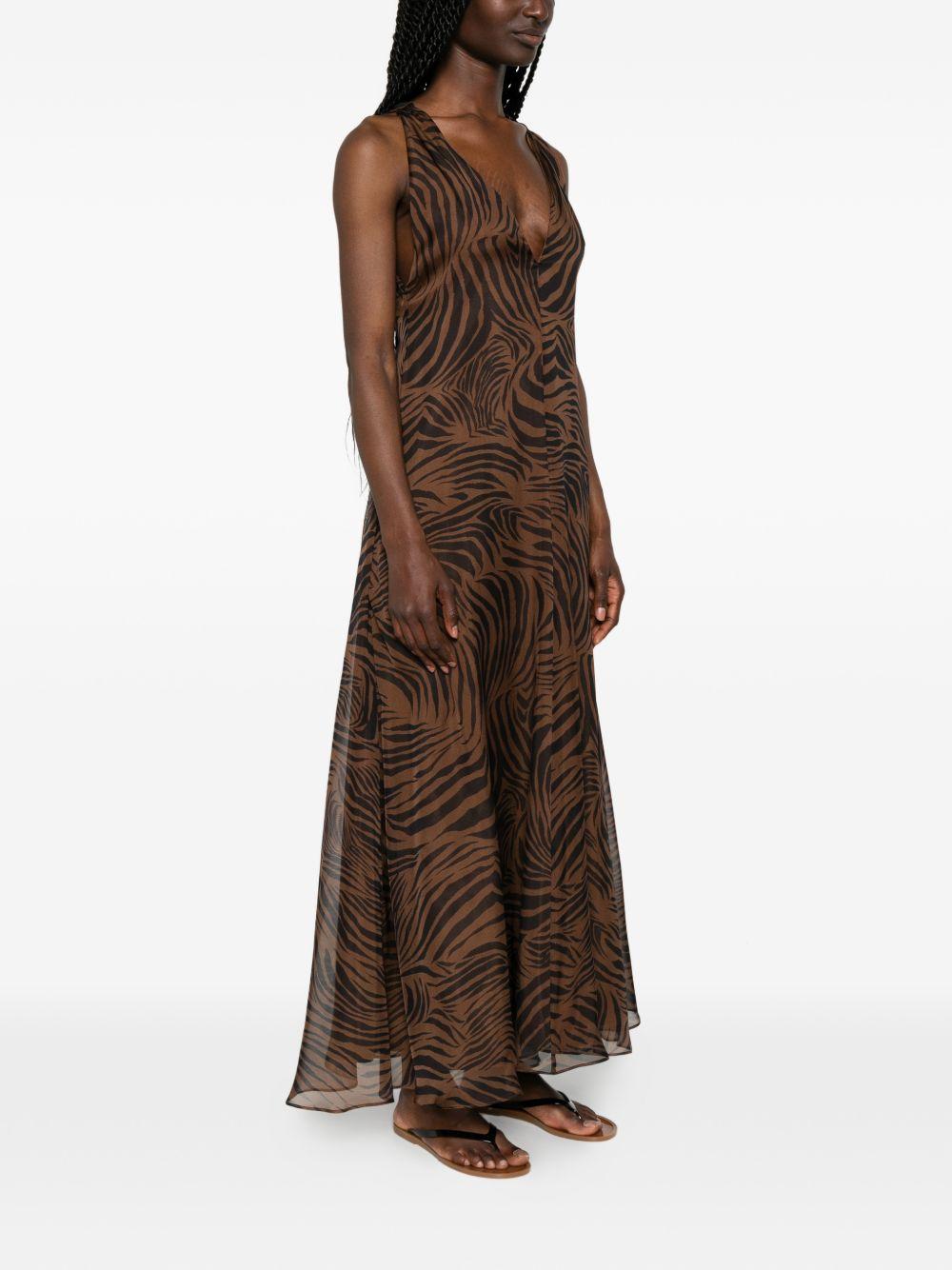 Abito In Chiffon Di Seta MSTALICE 002 MARRONE MAX MARA STUDIO 