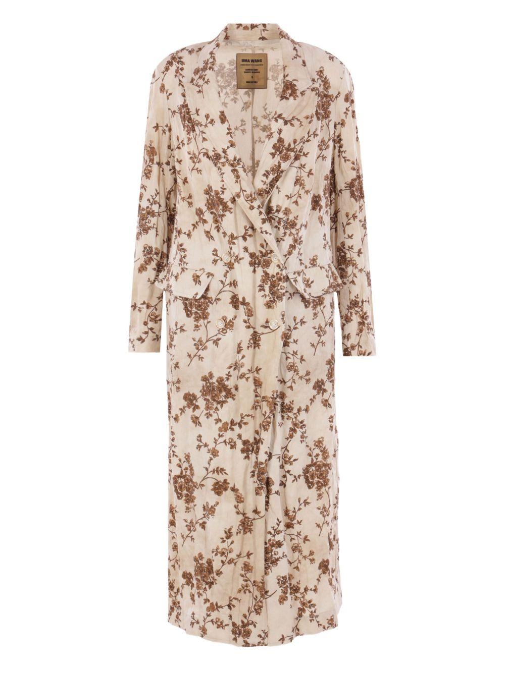 Camelot coat UW8002 UW016 WHITE BROWN UMA WANG 