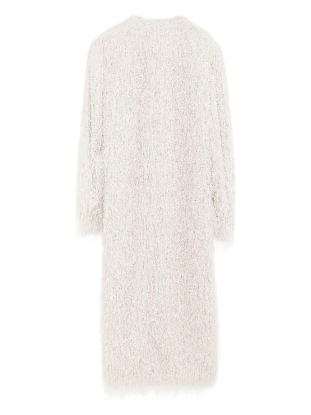Fringed Coat<BR/> RIVLA2031 1 WHITE DRIES VAN NOTEN 