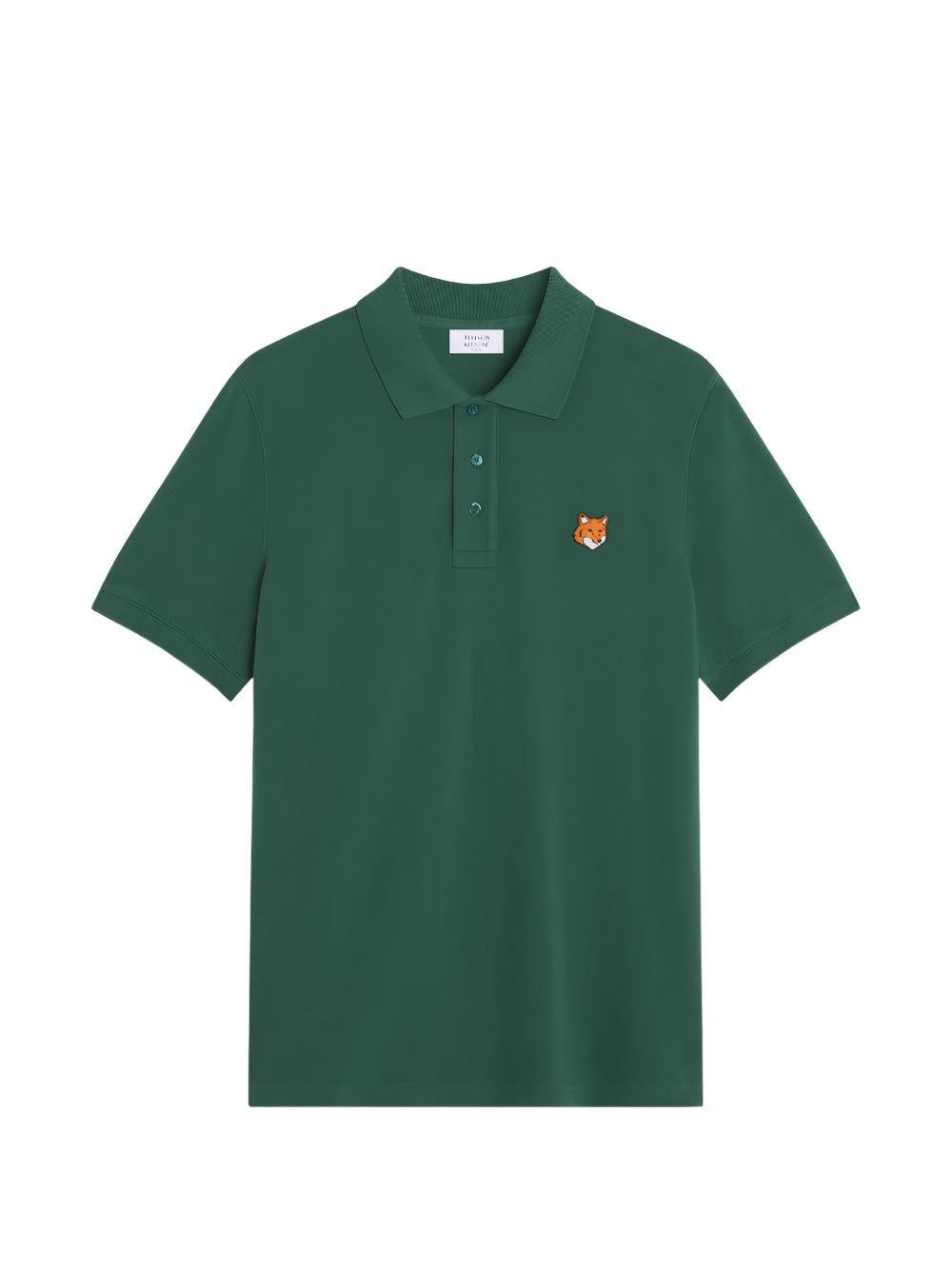 FOX HEAD REGULAR - Polo PM00209KP0002 P399 BOTTLE GREEN MAISON KITSUNE 