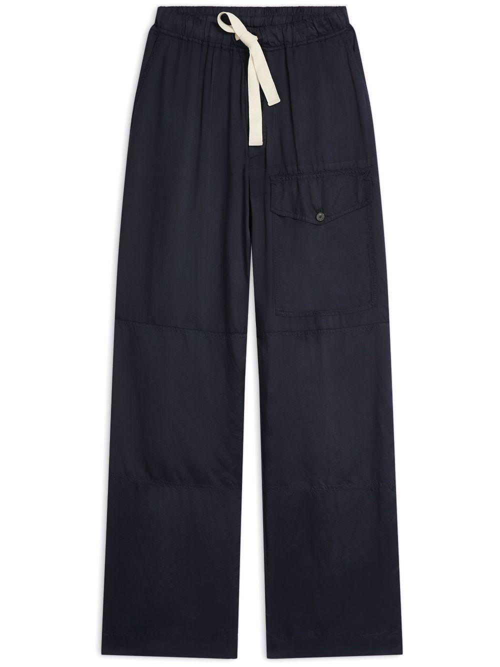 Pantaloni con coulisse in viscosa 2510209111427 509 NAVY DRIES VAN NOTEN 