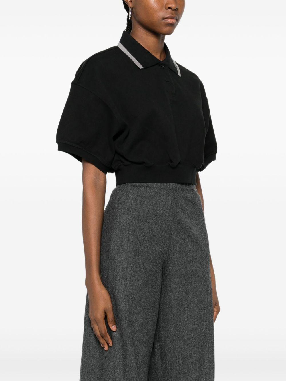 Relaxed Cropped Polo 4CC1261207 001 BLACK ALEXANDER WANG 
