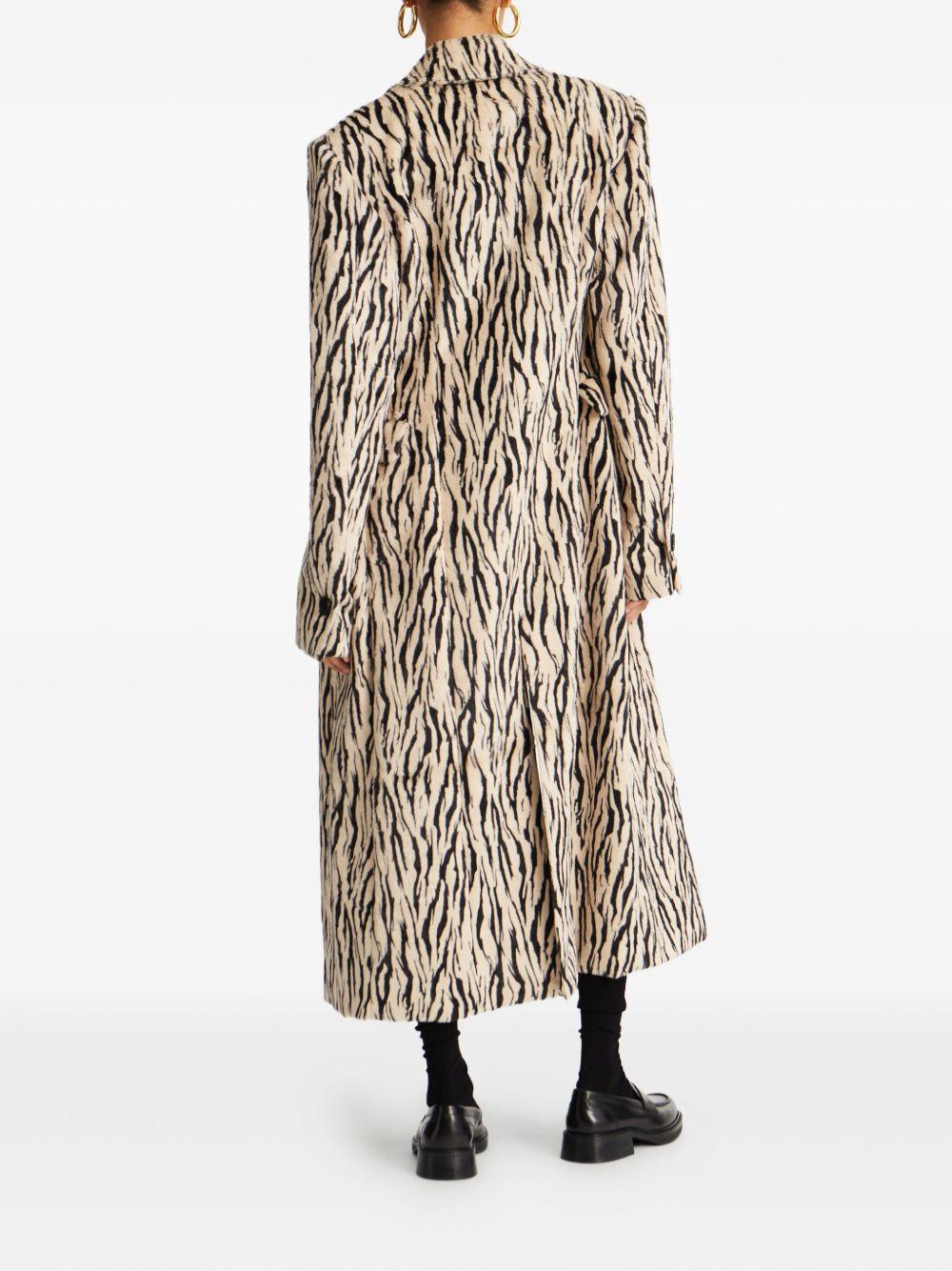 Printed Faux Fur Coat 115047858 858 EGRET COMB ROTATE 