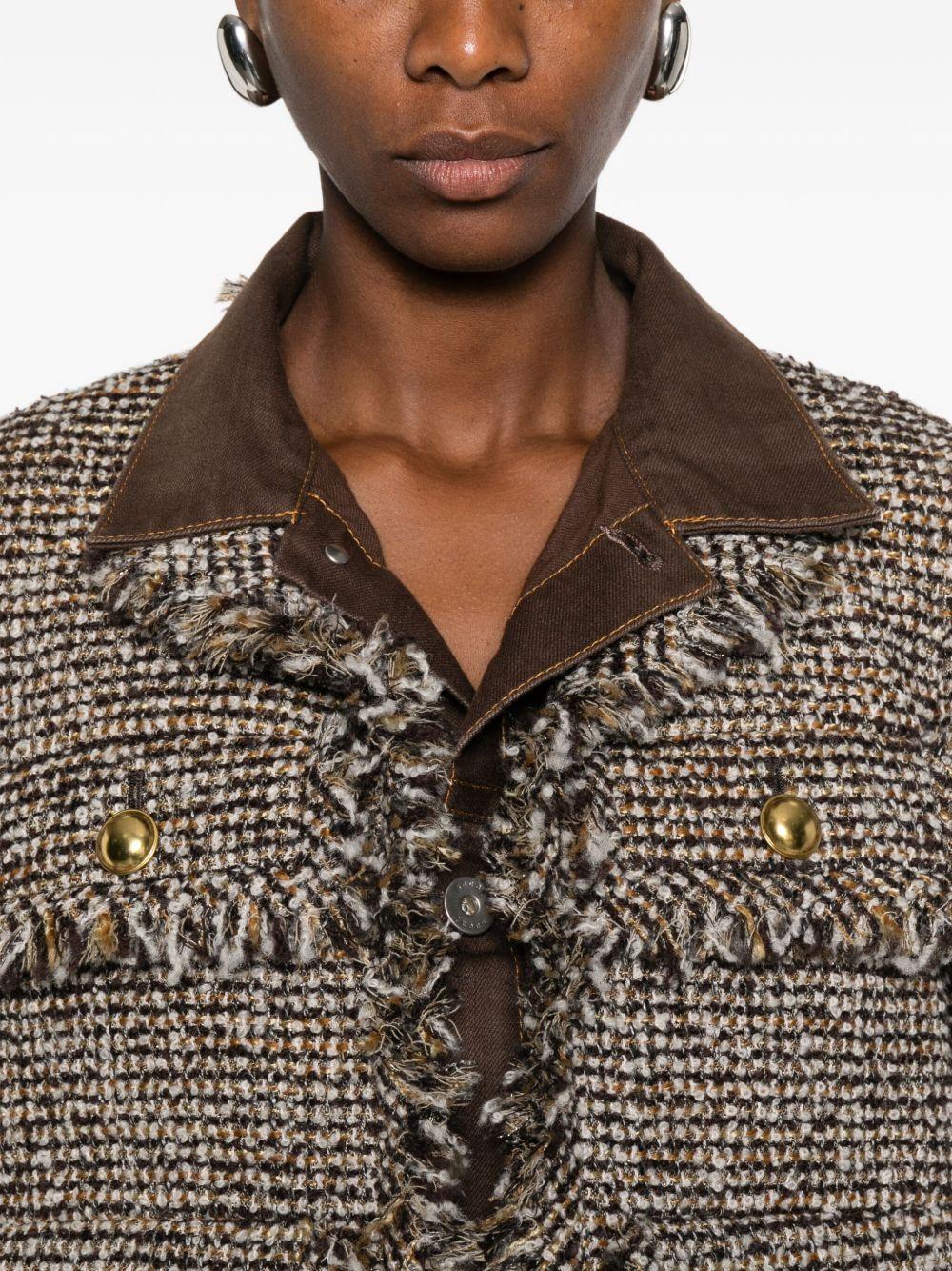 Tweed Denim Jacket 2508073 601 BROWN SACAI 
