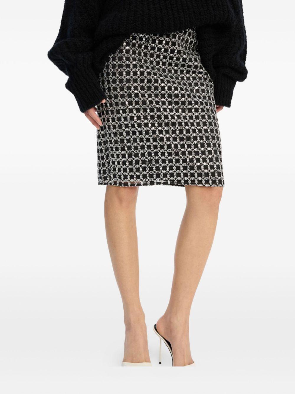 Beaded Long Mini Skirt Black 115453100 100 BLACK ROTATE 