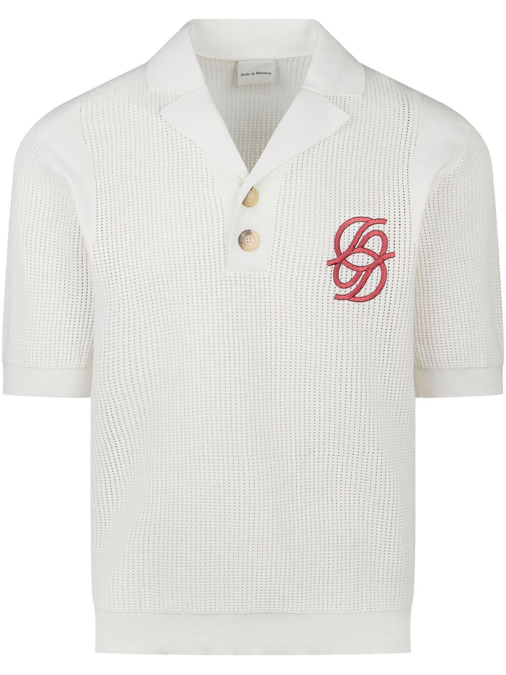 Le Polo Maille Monograme GPO171CO207 CREAM DROLE DE MONSIEUR 