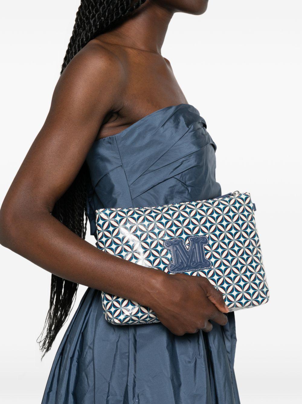 Borsa In Canvas Stampato BCHTAZZINA 001 BLUE MAX MARA 