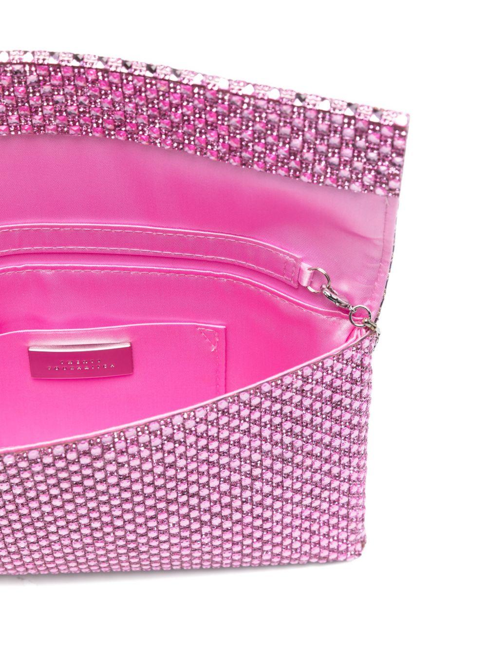 Pochette compatta caratterizzata da un rivestimento integrale in strass e finitura metallica. BAG0006462P ROSA TWENTY FOURHAITCH 