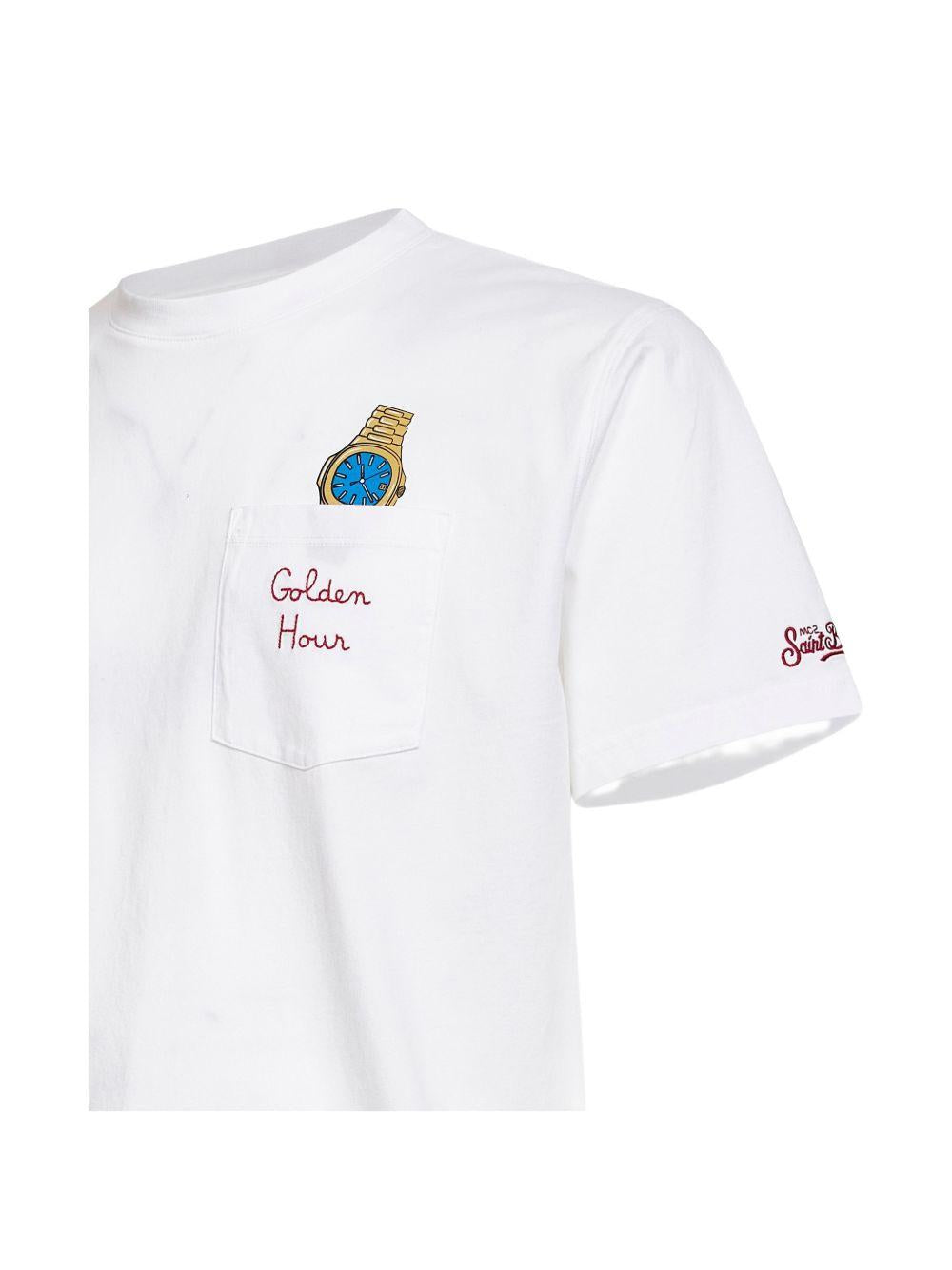 T-shirt in cotone con taschino AUS000101981L GOLDEN HOUR MC2 SAINT BARTH 