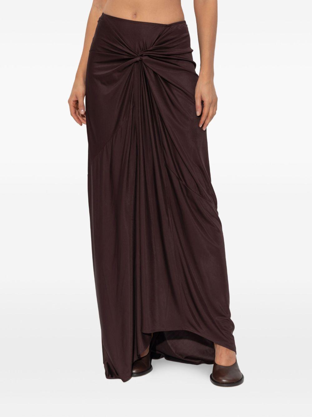 Long Draped Skirt HUMILIA2617 358 BURGUNDY DRIES VAN NOTEN 