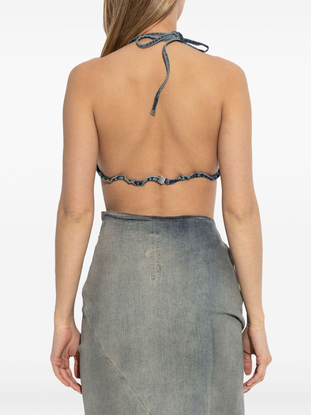DRKSHDW SS25 Hollywood Bra in Washed Indigo DS01E3011DWB 06 INDIGO RICK OWENS DRKSHDW 