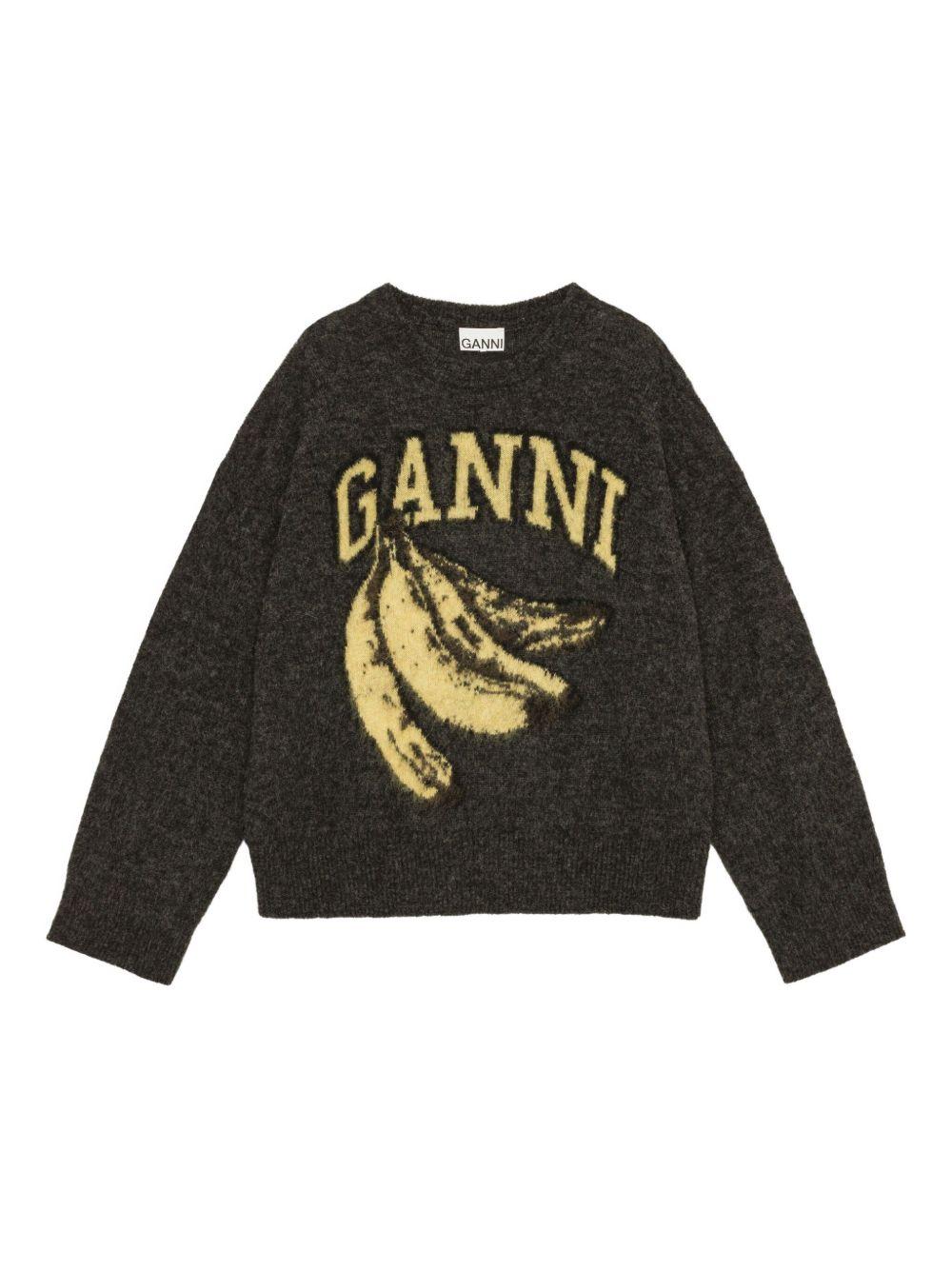 Black Banana Graphic Jumper K2516 252 PHANTOM GANNI 