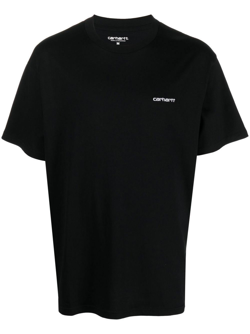 S/S Script Embroidery T-Shirt I030435 0D2XX BLACK GOLD CARHARTT WIP 