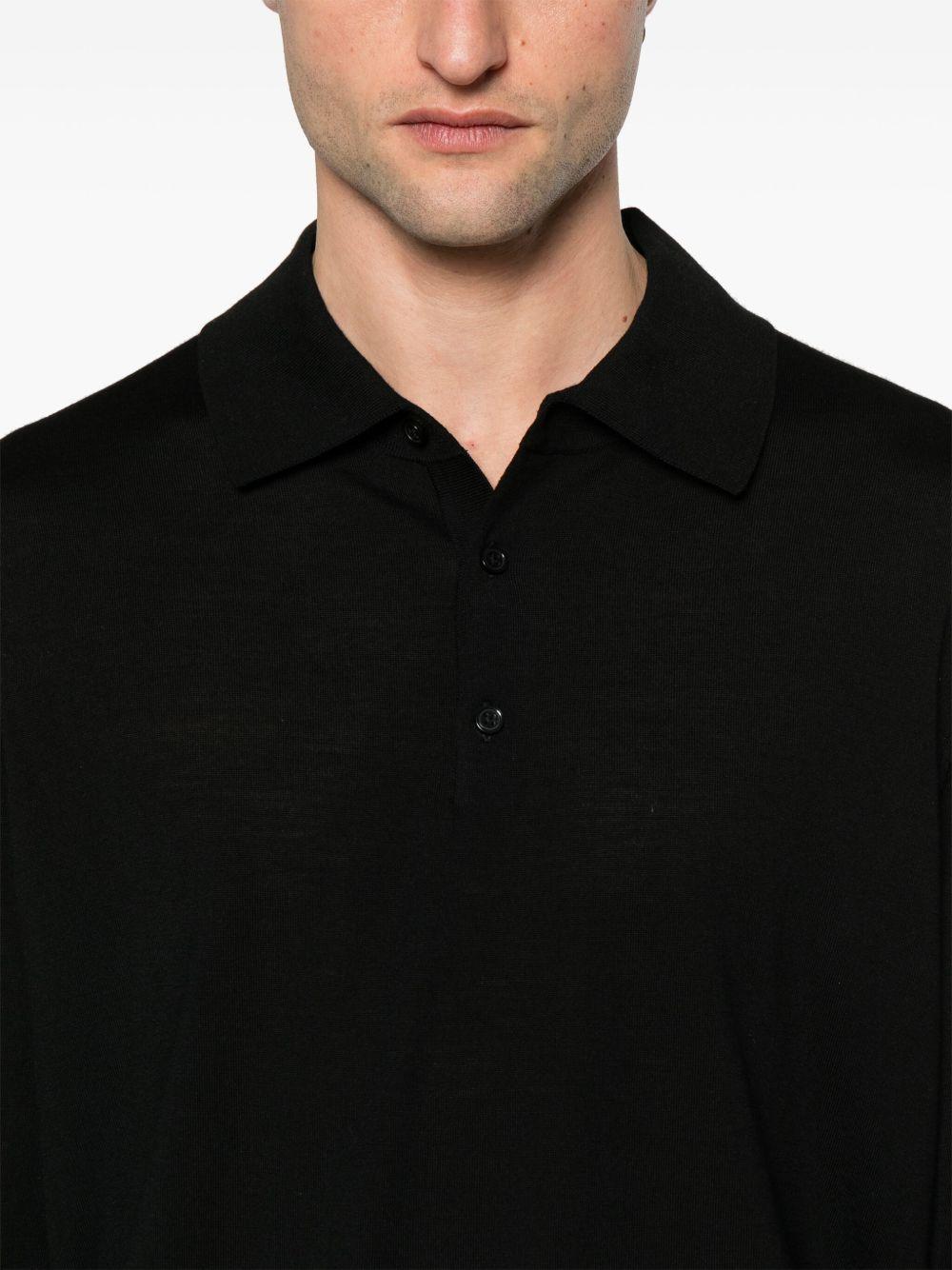 Merino wool polo shirt 3062 999 BLACK SUNFLOWER 