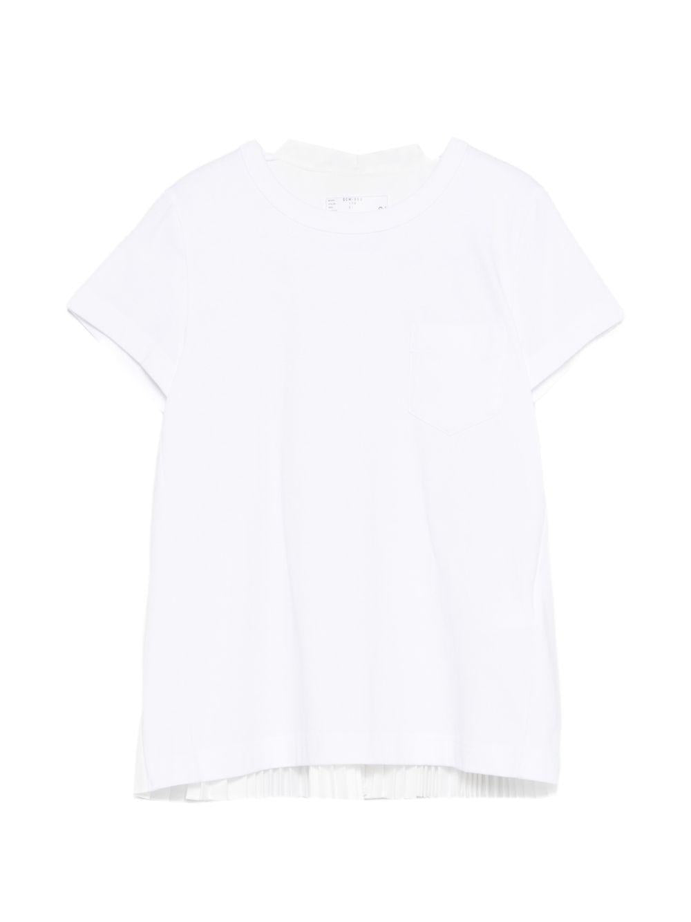 pleated-back pocket T-shirt SCW352 014 WHITE SACAI 