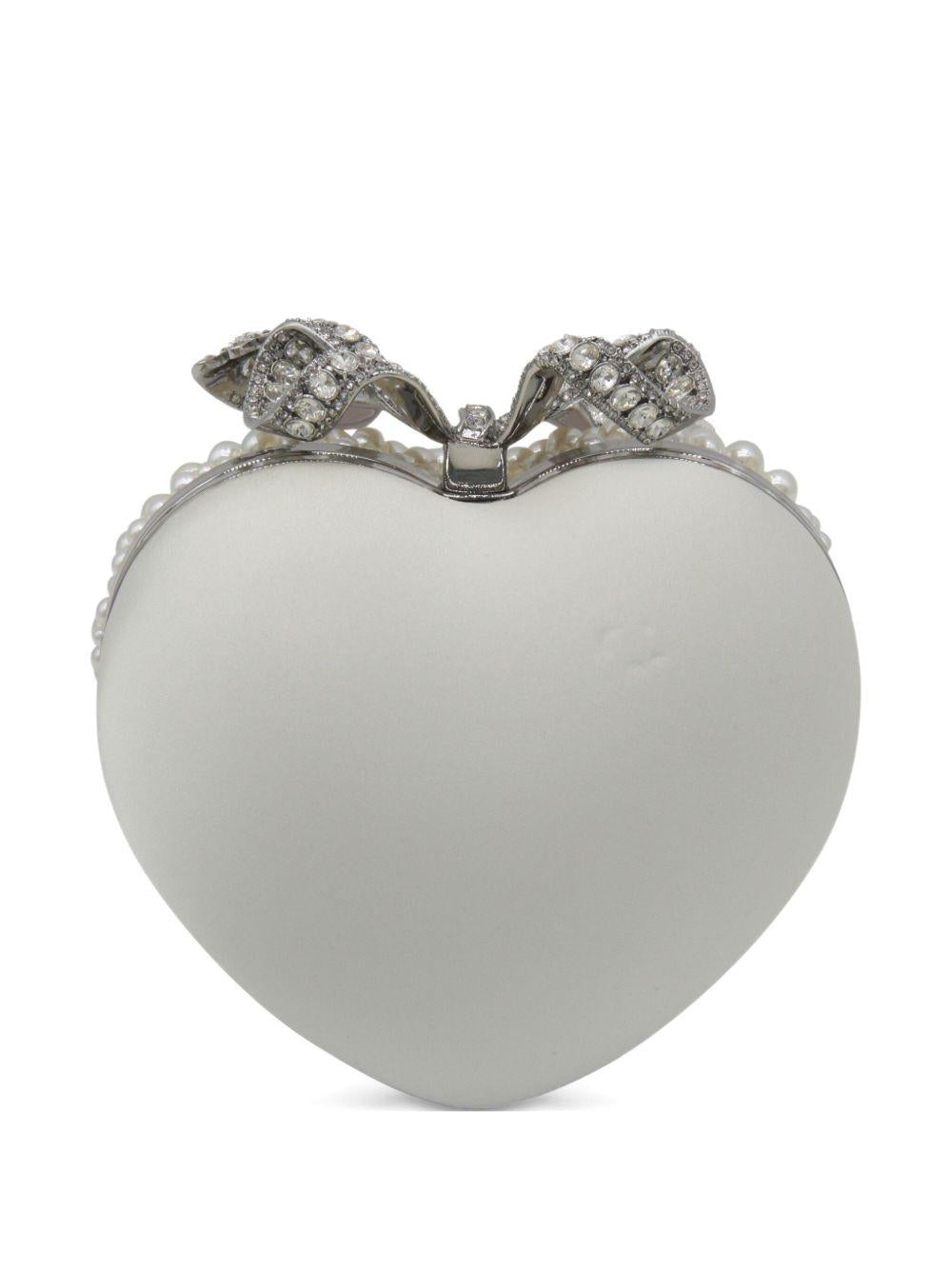 Pearl Heart Clutch Bag AW25307C CREAM SELF-PORTRAIT 
