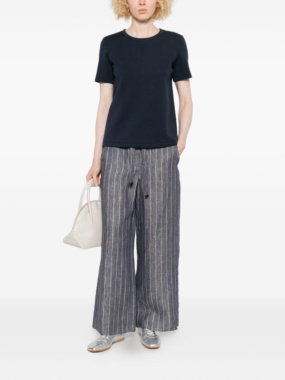 Pantalone in lino gessato effetto denim blu marino SMMCRESTA 001 DARK BLUE S MAX MARA 
