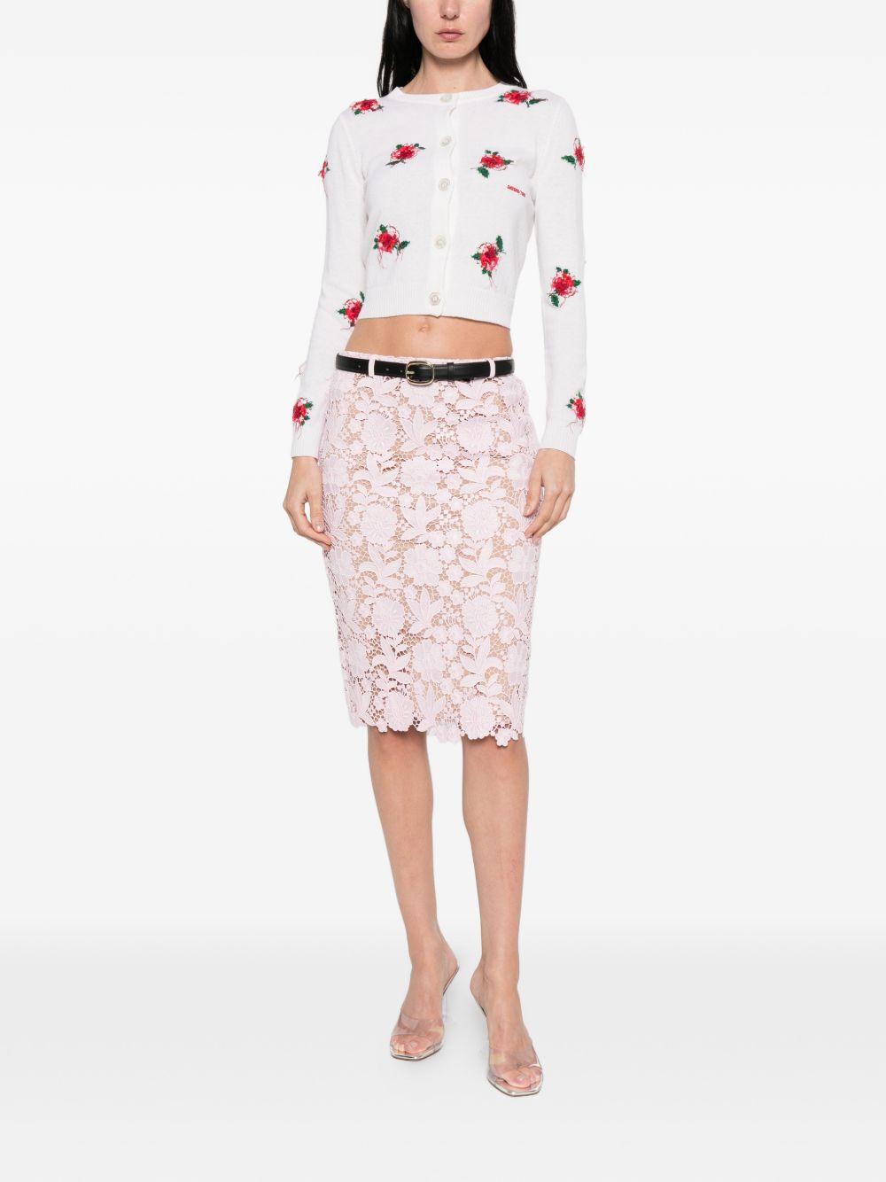 Pink Lace Midi Skirt SS26182MSKP PINK SELF-PORTRAIT 