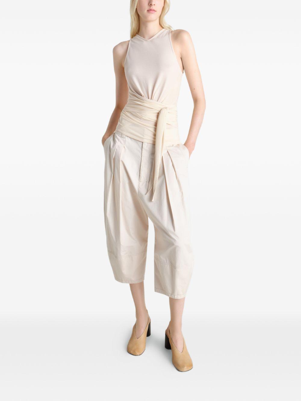 Sleeveless Wrap Top in Viscose Crepe Jersey OT0008LJ1050 YE507 CREAM LEMAIRE 