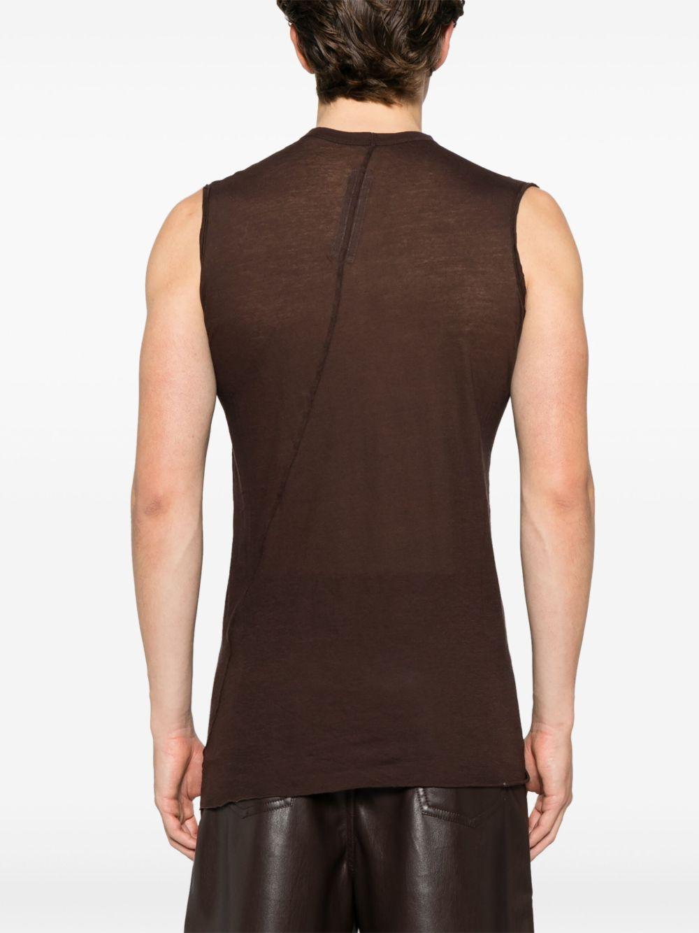 Cotton tank top RU01E5151UC 14 MAHOGANY RICK OWENS 