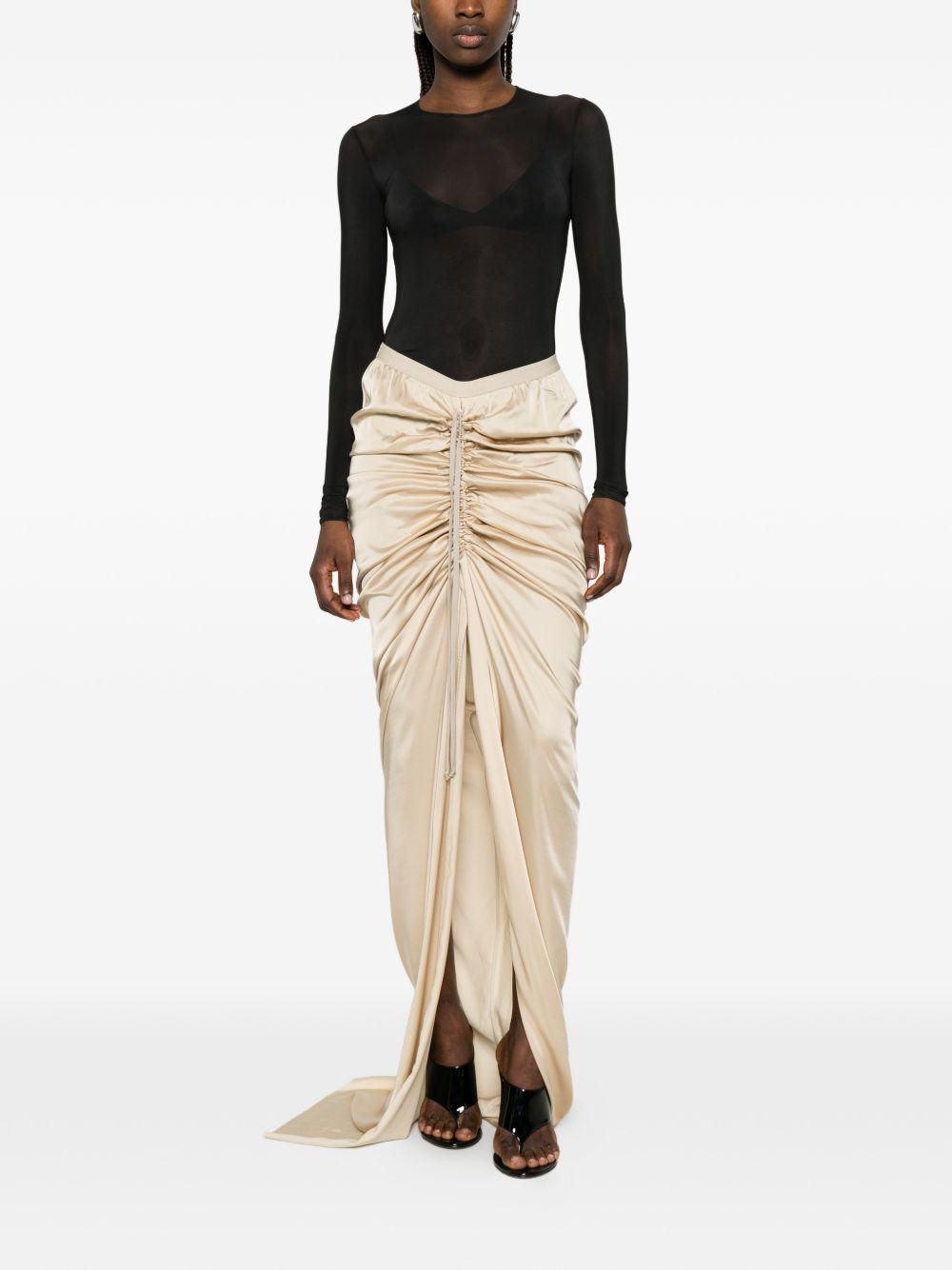 Gonna asimmetrica drappeggiata RO01F6359SCH 138 SAND RICK OWENS 