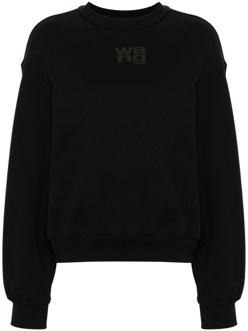 Logo Hoodie<BR/> 4CC3241508 001 BLACK ALEXANDER WANG 